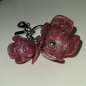 Coach Pink Flower Keychain